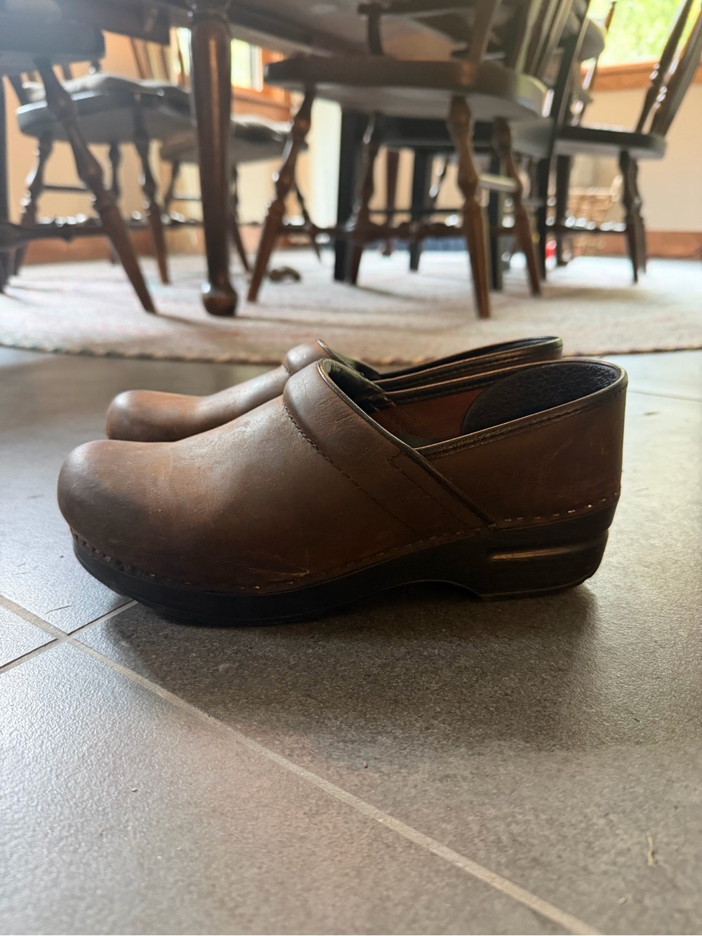 Dansko Brown Leather Slip-On Clogs for Women